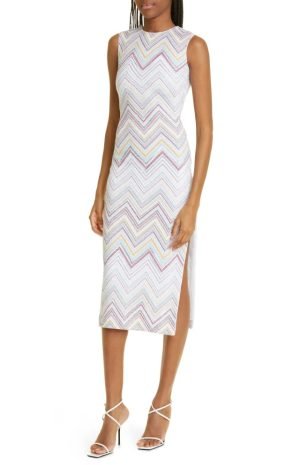 Sequin Zigzag Sweater Dress